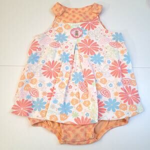 Carter’s Baby Girls Romper Dress 24M Floral Tropical Teddy One Piece Outfit